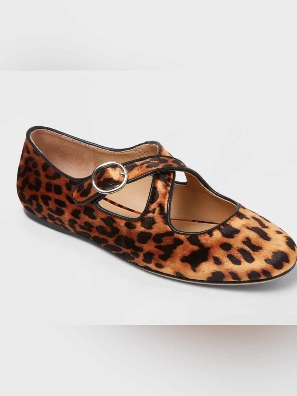 Women’s Tasmin Leopard Print Flats – a New Day™ Light Brown Size 6.5